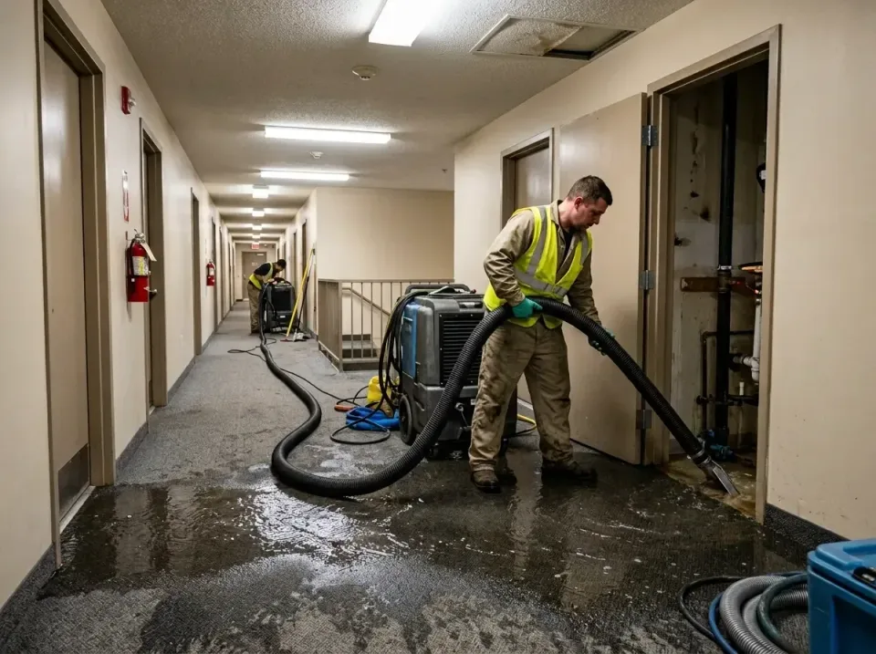 multi-unit-apartment-hallway-f-005 — frequently asked questions, Emergency Burst Pipe Water Extraction & Removal in Tontitow…